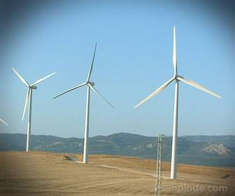 Hélices de generación de energía eólica.