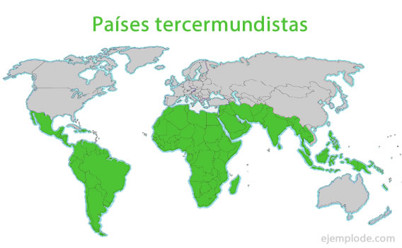 Mapa de países tercermundistas