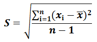 Fórmula para la Desviación estándar