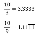 Representación de números decimales periódicos.