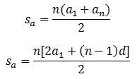 Formulas de la Serie Aritmetica
