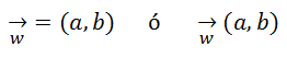 Coordenadas del Vector w
