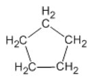 Fórmula química del ciclopentano