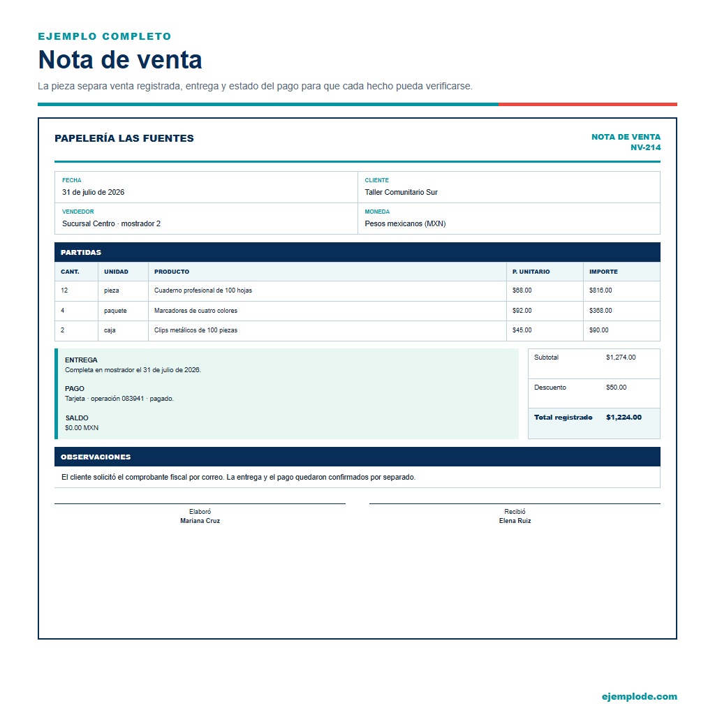 Nota de recibo