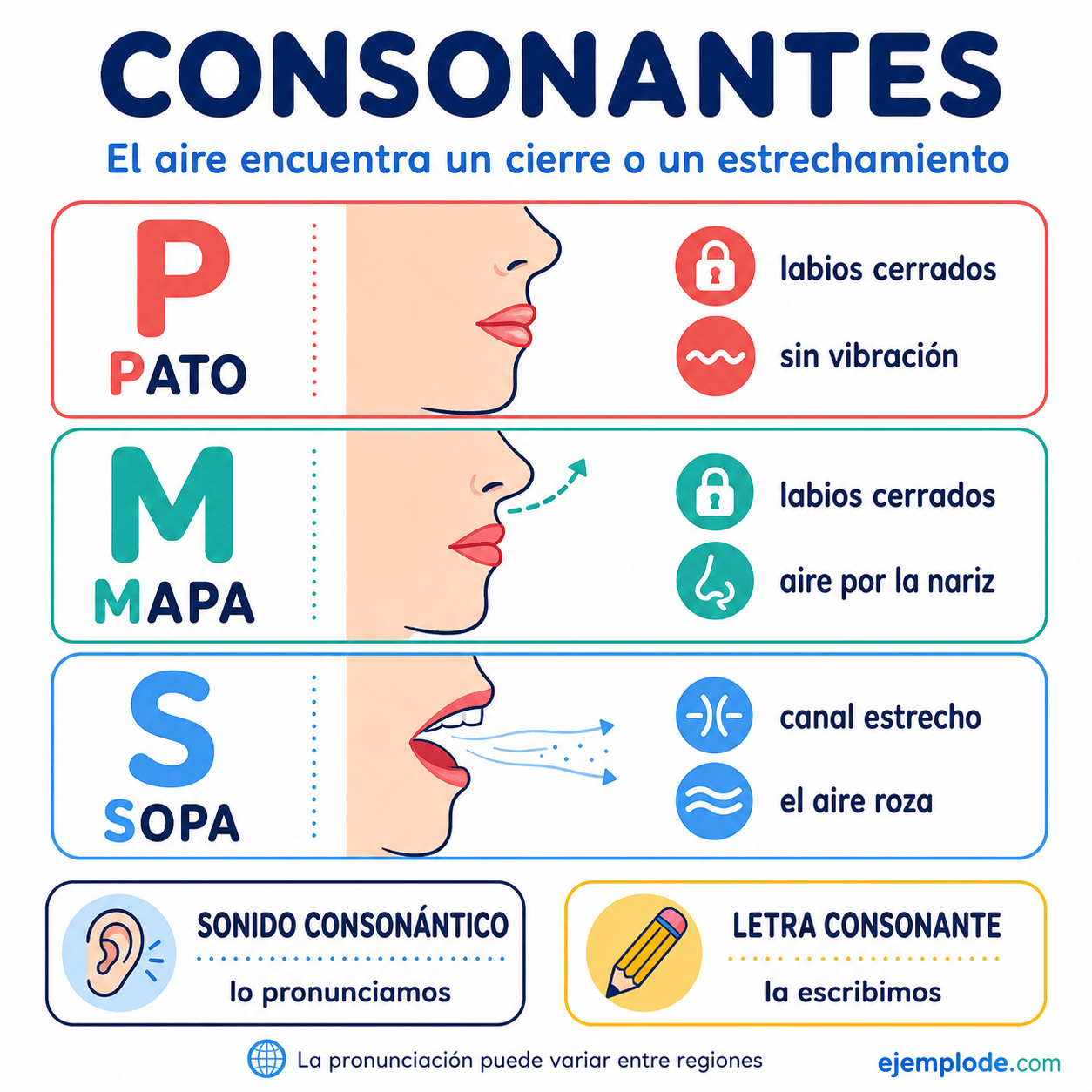Explicación visual de Consonantes con un ejemplo didáctico