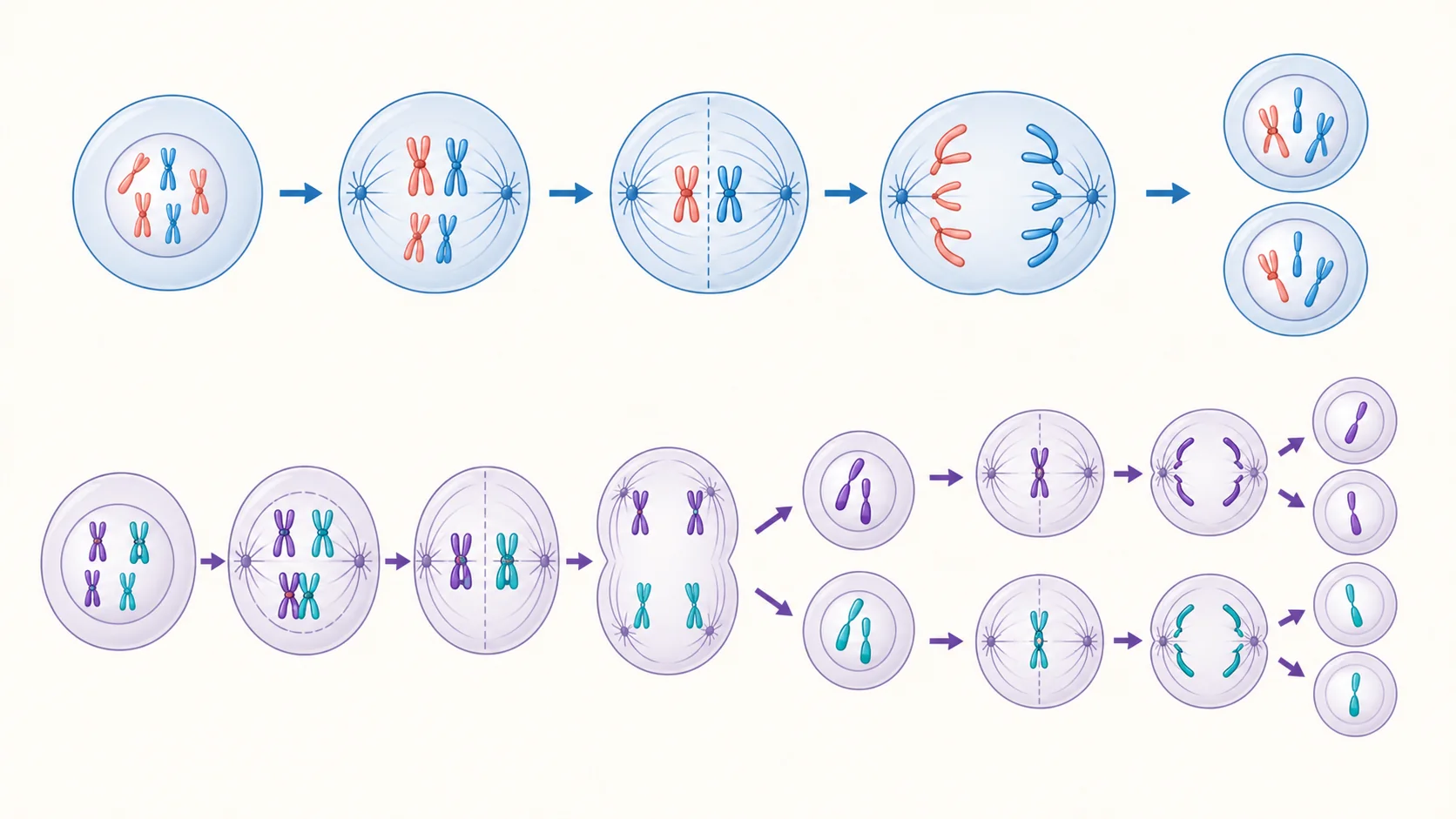 Comparación de mitosis y meiosis
