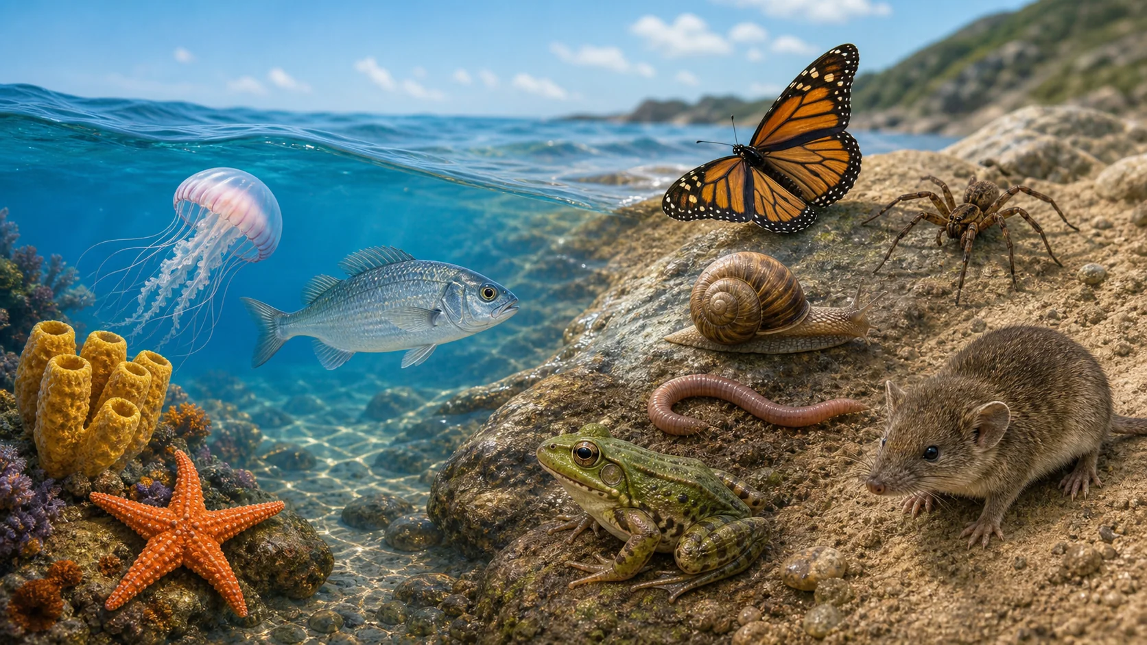 Diez animales representativos de ambientes acuáticos y terrestres
