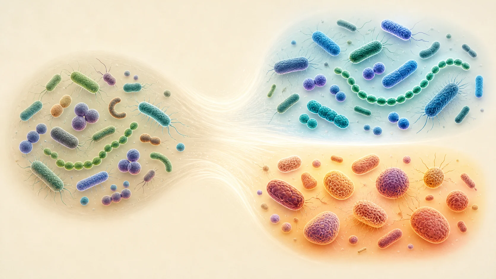 Agrupación antigua de procariotas separada visualmente en bacterias y arqueas