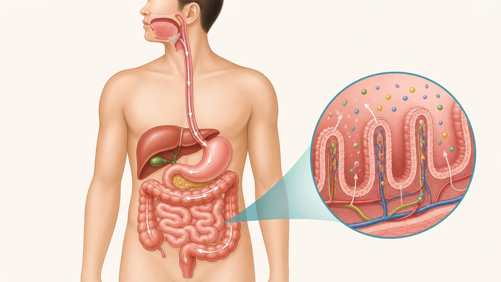 Recorrido del alimento por el sistema digestivo
