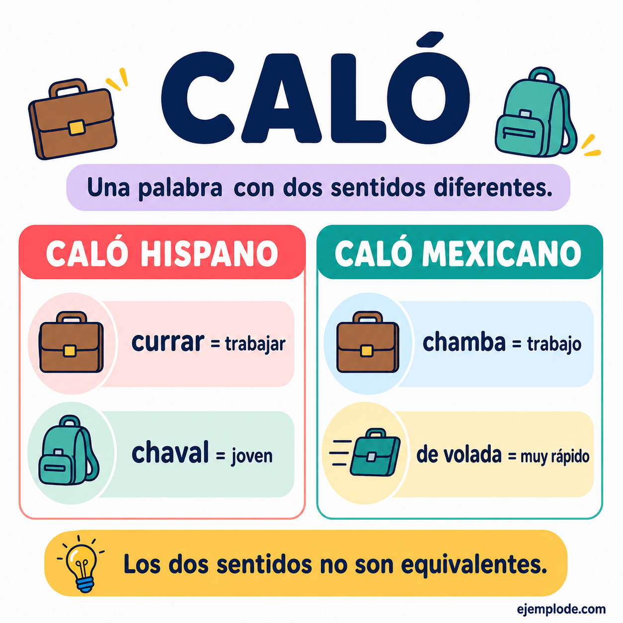 Infografía educativa sobre Caló: qué es y 40 ejemplos de España y México con ejemplos y claves de reconocimiento