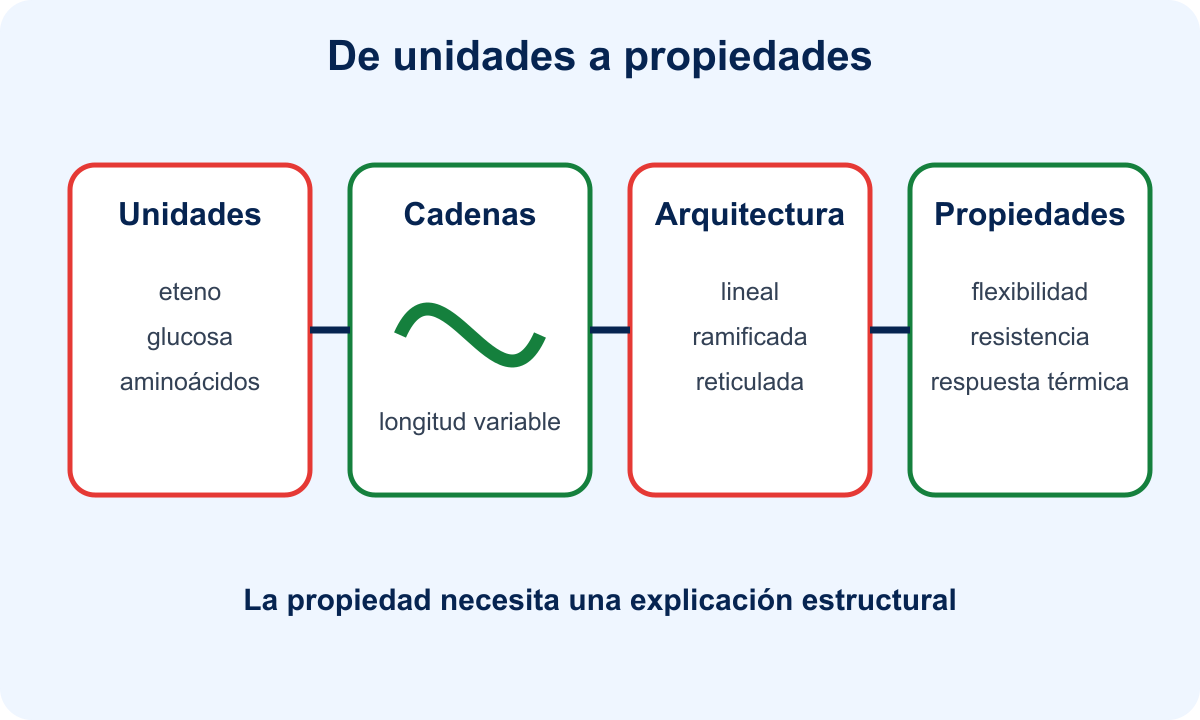 Mapa didáctico de macromoléculas naturales y sintéticas.