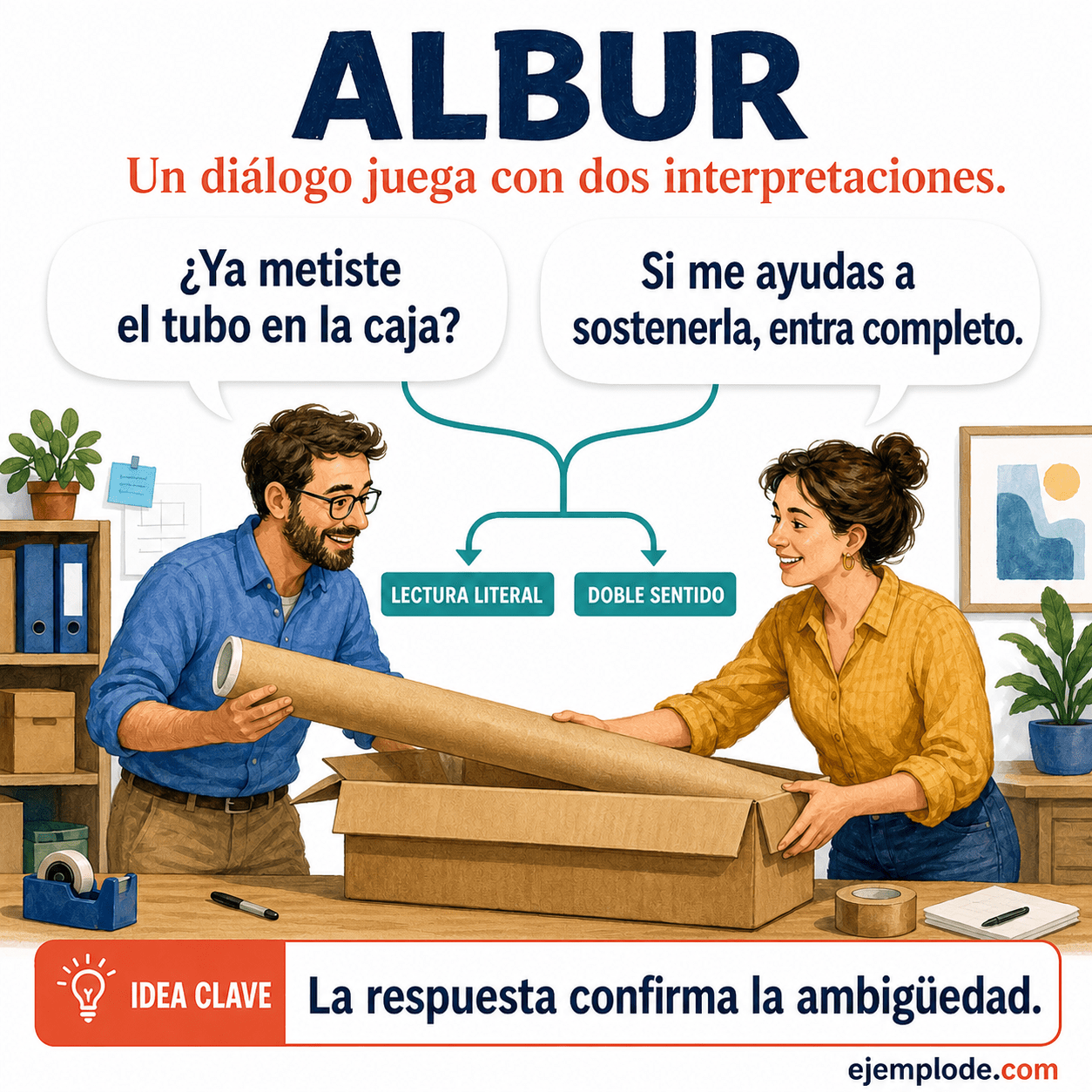 Infografía educativa sobre Albur con ejemplos y claves de reconocimiento