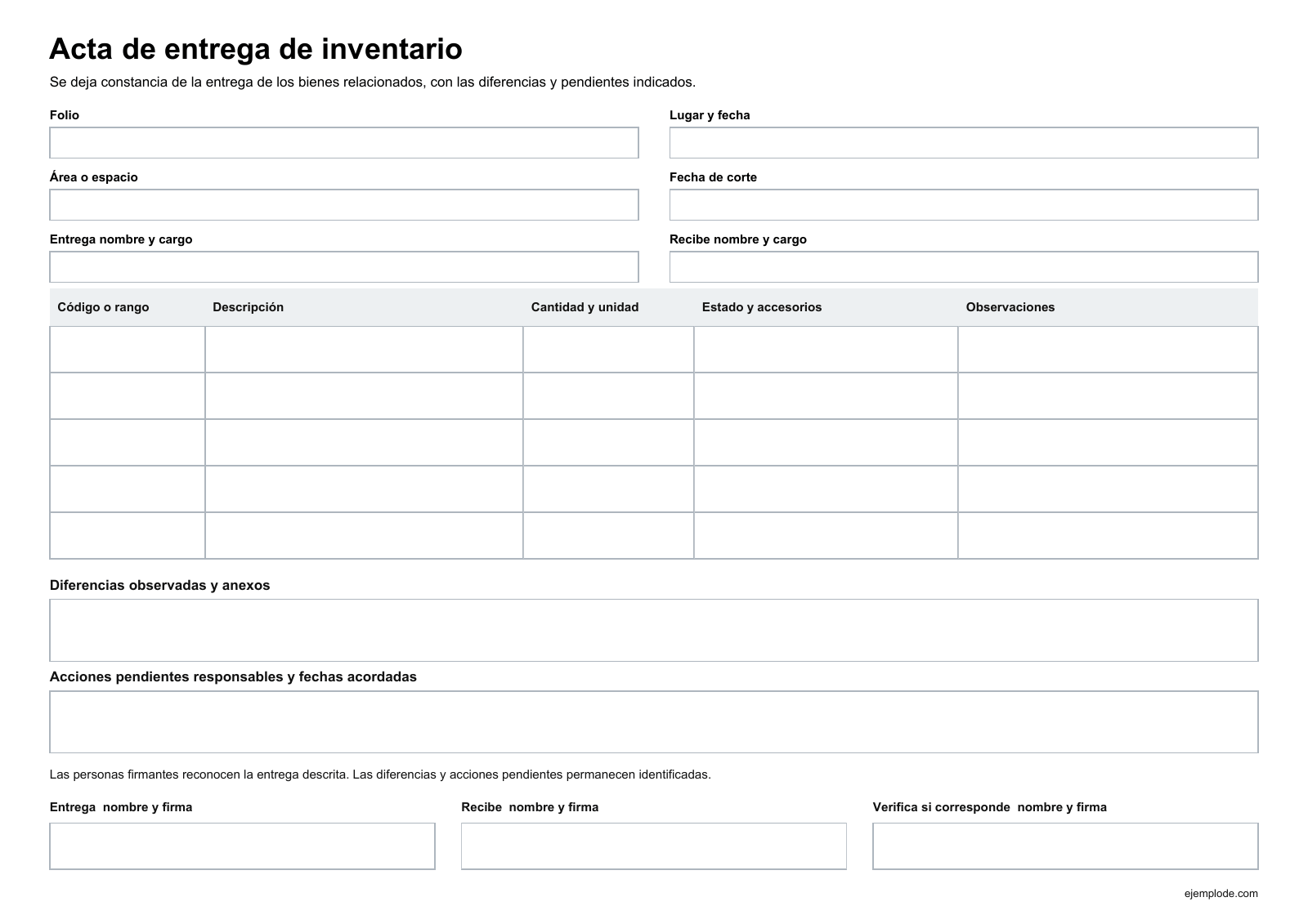 Formato vacío con la misma distribución del PDF, para imprimir y completar.