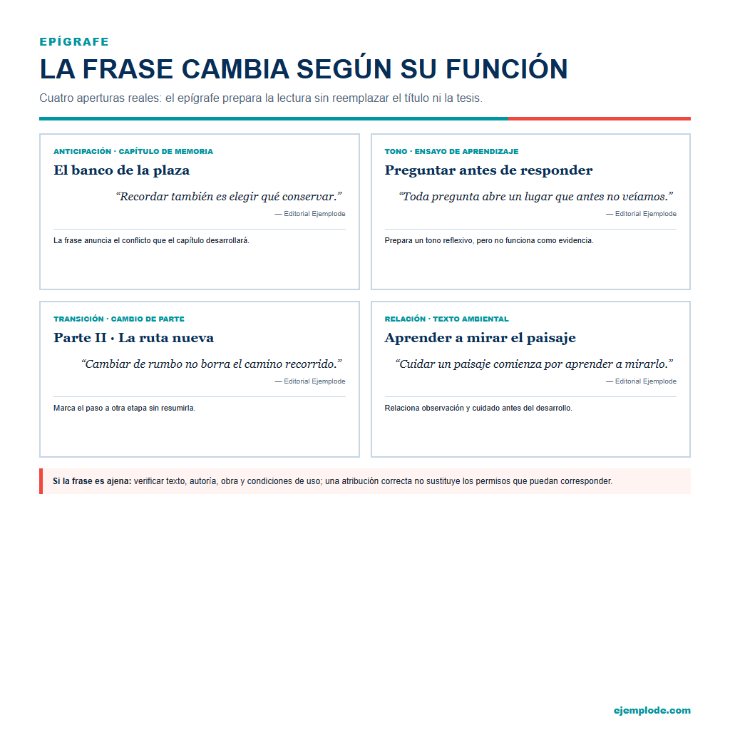 Ejemplo visual de Epígrafe
