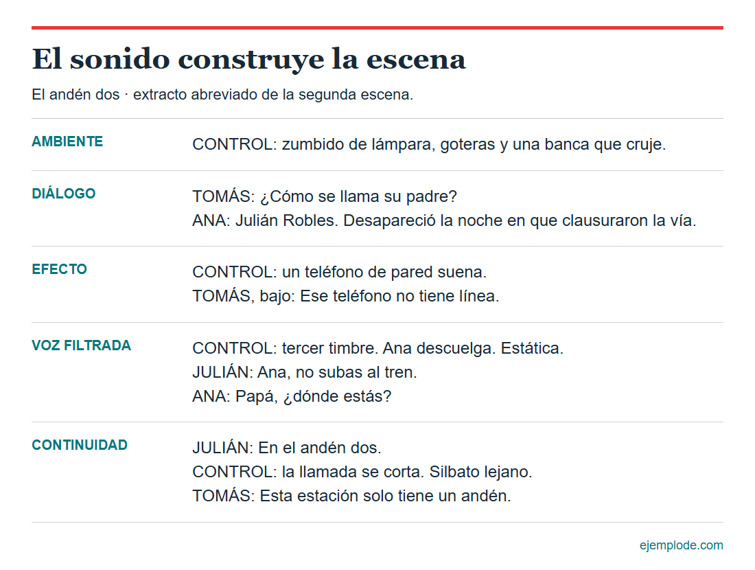 guion radionovela escena sonora