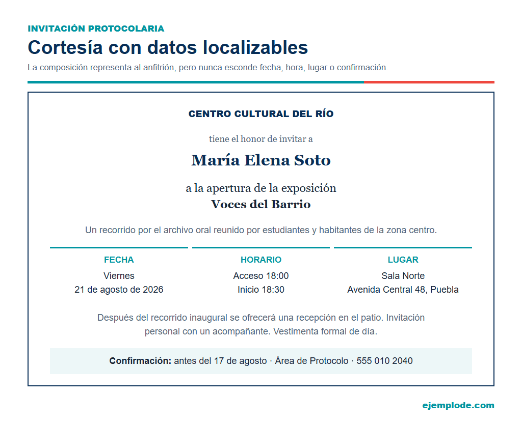 invitacion protocolaria ejemplo