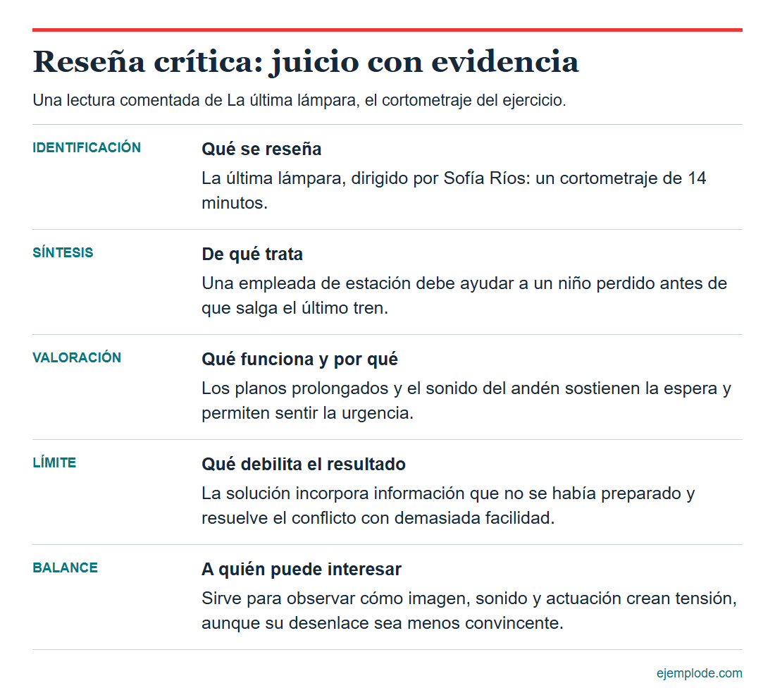 resena critica estructura comentada
